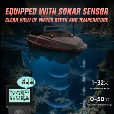 Bateau d'appâtage GPS avec sonar, coque ABS – image 2