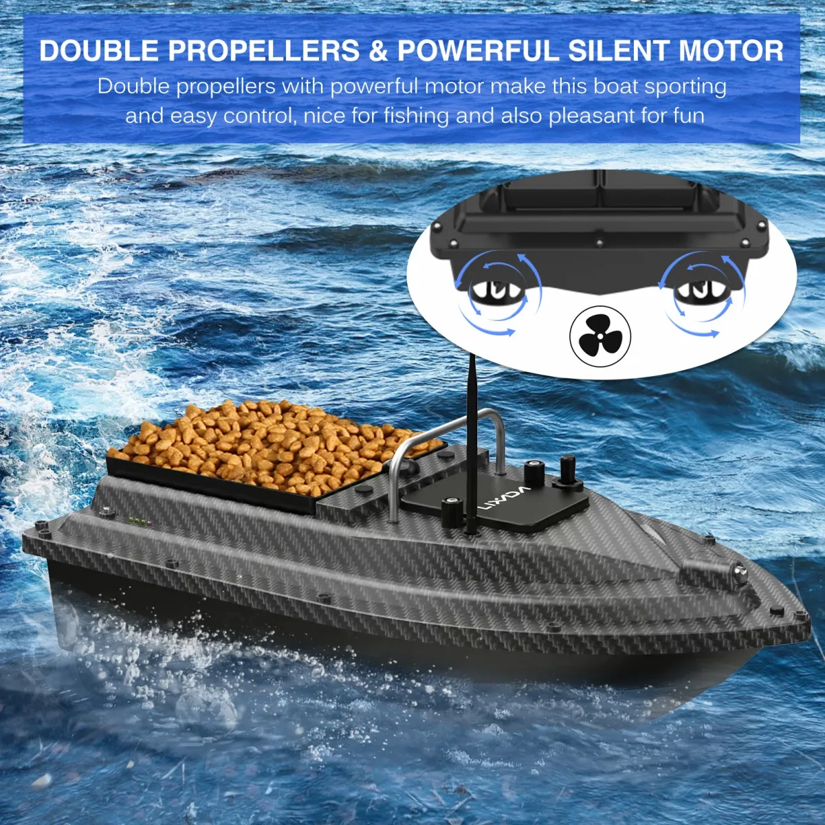 Bateau d'appâtage GPS télécommandé en ABS