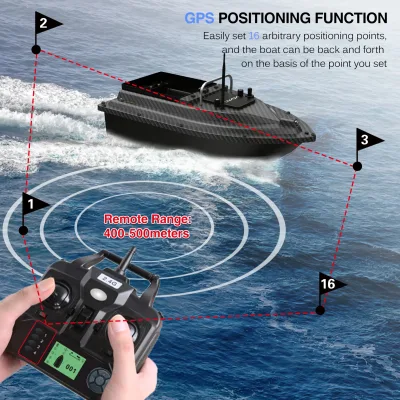 Bateau d'appâtage GPS télécommandé en ABS – image 3