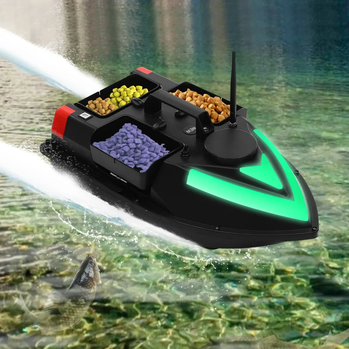 Bateau de pêche télécommandé à double moteur