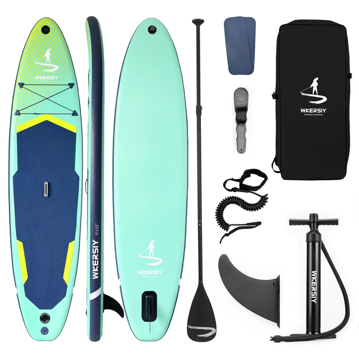 Planche de paddle gonflable verte, 335 cm
