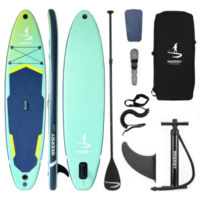Planche de paddle gonflable verte, 335 cm