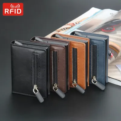 Porte-cartes mince simili cuir à clip