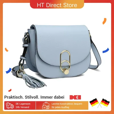 Sac à bandoulière carré simili cuir et pompon