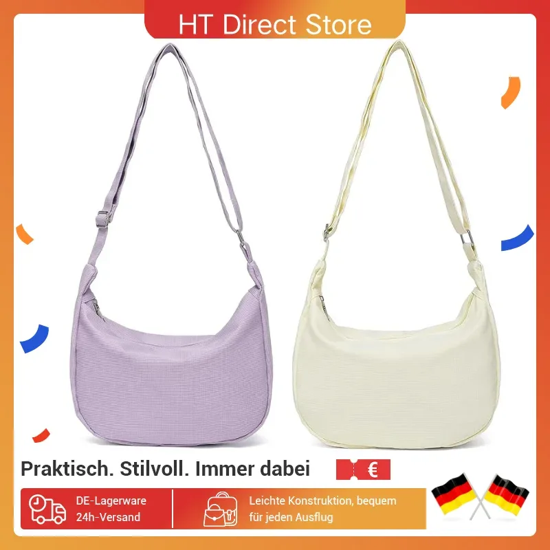 Sac à bandoulière croissant, ensemble 2 pièces