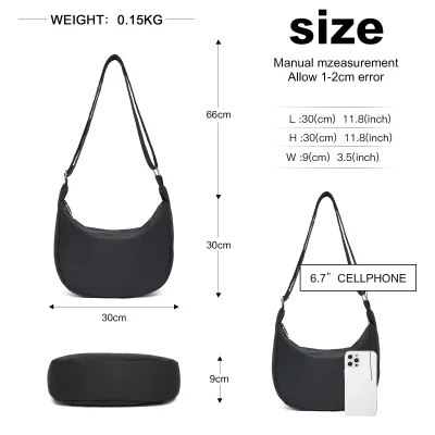 Sac à bandoulière croissant, ensemble 2 pièces – image 2