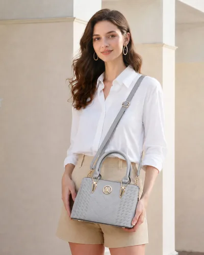 Sac à main fourre-tout simili cuir avec bandoulière – image 2
