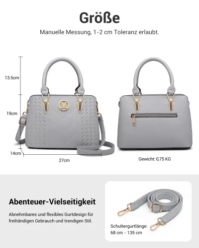 Sac à main fourre-tout simili cuir avec bandoulière – image 3
