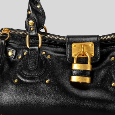 Sac à main rétro en cuir fendu blanc – image 3