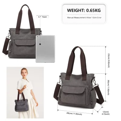 Sac fourre-tout en toile à bandoulière – image 3