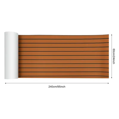 Tapis antidérapant aspect teck en mousse EVA, marron – image 3