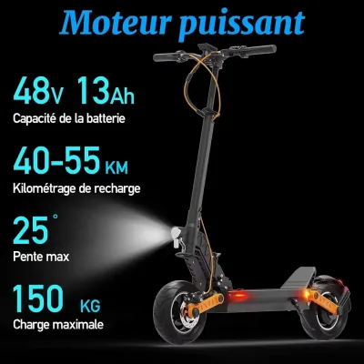 Trottinette électrique pliable à pneus larges – image 2